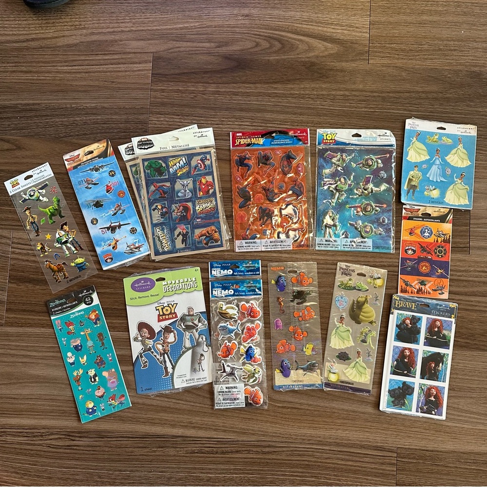 Disney, Pixar & Marvel Hallmark Sticker Lot (13)